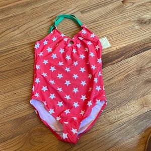 NWT- Mini Boden one piece swimsuit-size 11-12-red, white and green-love it!!